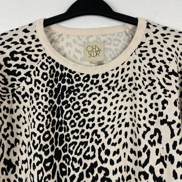 Chaser Top Pullover Animal Print Womens Long Sleeve‎ Crew Neck Top Size M - Picture 3 of 10